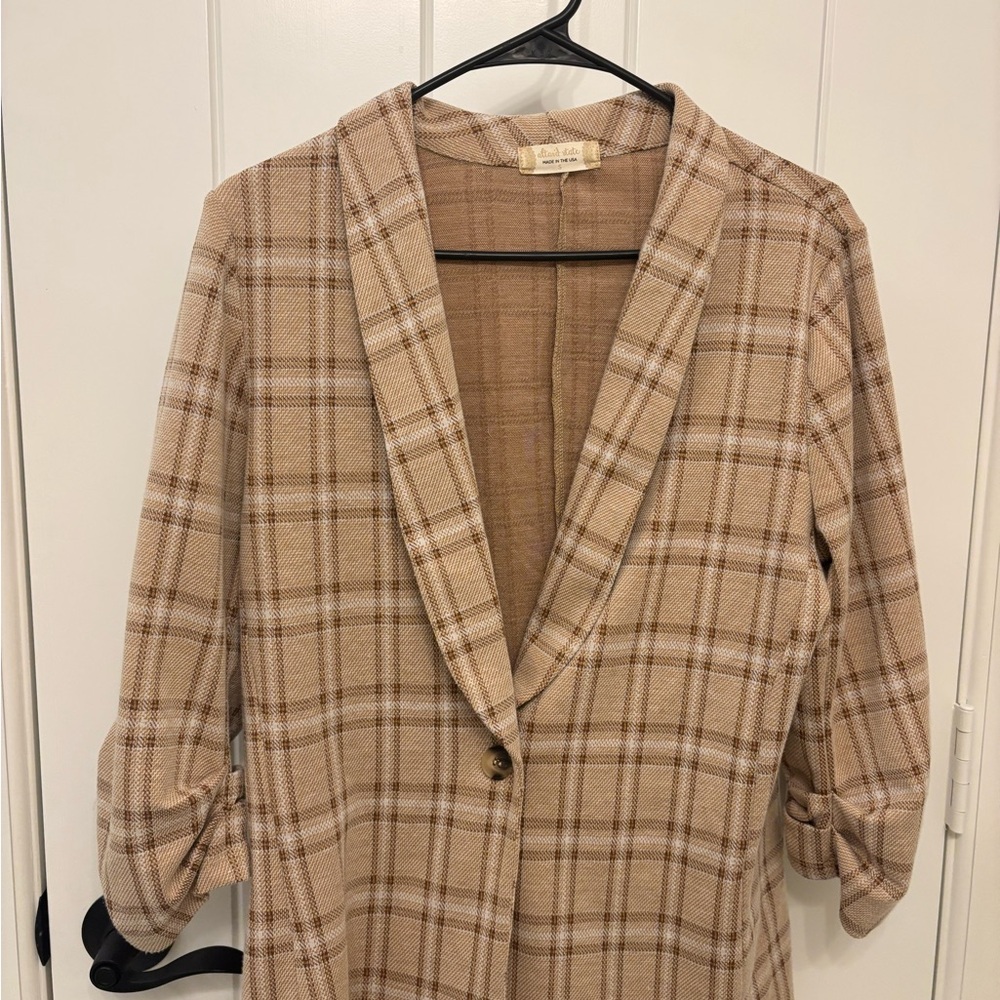 Altar'd State Plaid Beige Blazer